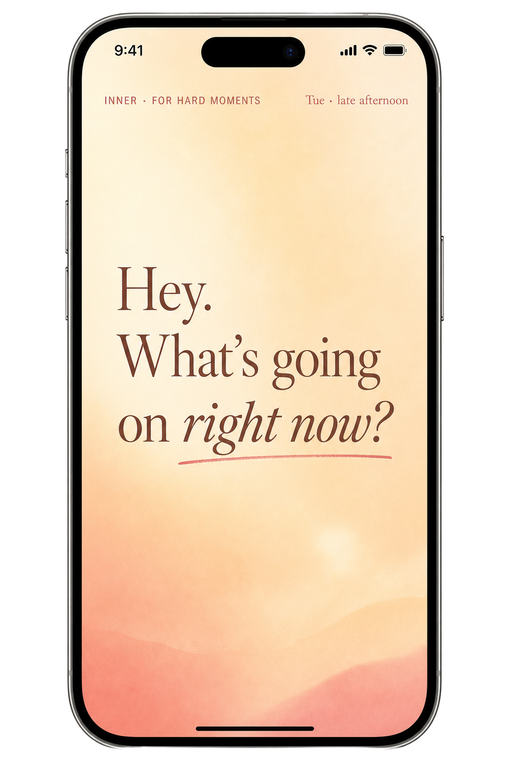 Hajja Inner screen: Hey. What's going on right now?